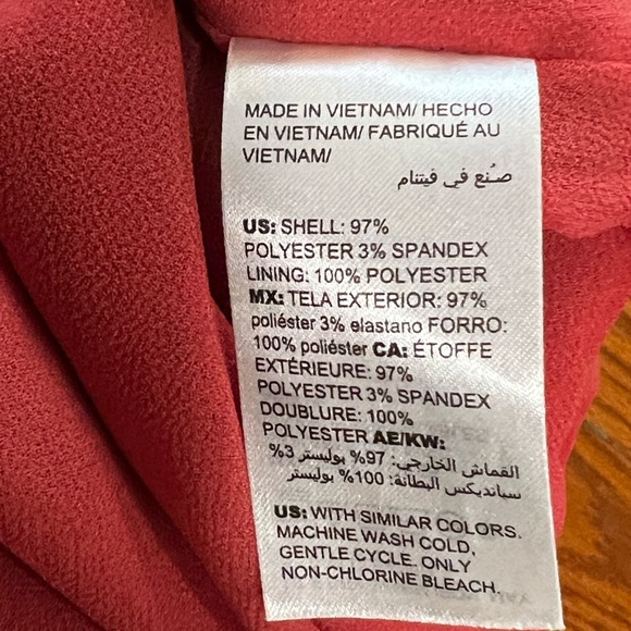 White House Black Market Coral Sleeveless V-Neck Blouse Women’s 6 - Picture 7 of 7